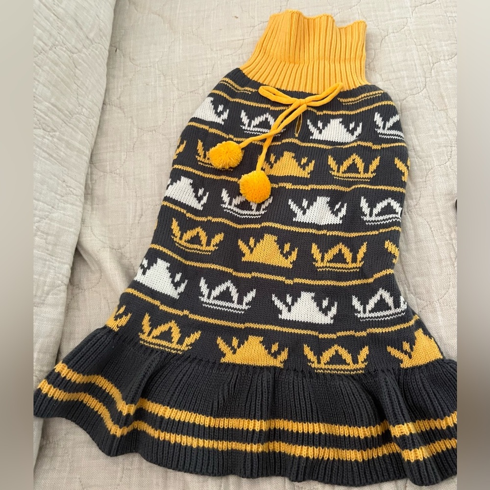 Cute dog sweater for winter time nice and warm yellow and brown X large - Picture 8 of 9
